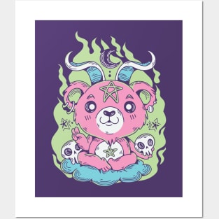 Gothic Baphomet Bear // Funny Cute Creepy Posters and Art